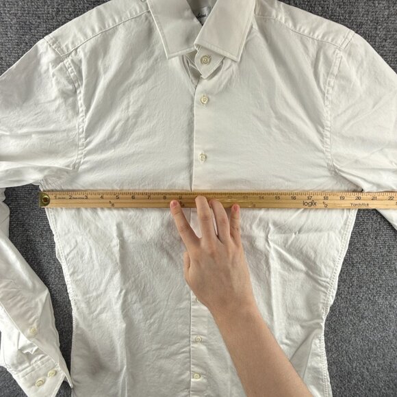 Stenstroms Cotton Twofold super 15.5 Slimline White Long Sleeve Button Up Solid - Picture 6 of 16